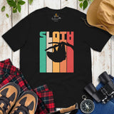 Sloth Lover & Squad T-Shirt - Sloths Retro Aesthetic Shirt - Tree-Dwelling Mammal & Rainforest Creature Shirt - Zoo & Safari Shirt - Black