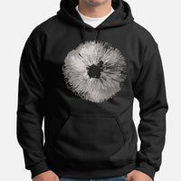 Camping & Hiking Hoodie - Mushroom Hoodie - Presents, Gift Ideas for Happy Campers & Hikers, Nature Lovers - Spore Print Fungi Hoodie - Black, Men