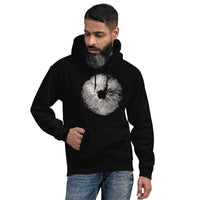 Spore Print Aesthetic Goblincore Hoodie - Cottagecore, Forestcore, Fungiphile Pullover for Forager, Mushroom Hunter & Nature Lover - Black