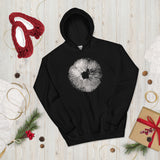 Spore Print Aesthetic Goblincore Hoodie - Cottagecore, Forestcore, Fungiphile Pullover for Forager, Mushroom Hunter & Nature Lover - Black