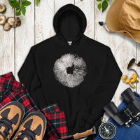 Camping & Hiking Hoodie - Mushroom Hoodie - Presents, Gift Ideas for Happy Campers & Hikers, Nature Lovers - Spore Print Fungi Hoodie - Black