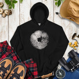 Camping & Hiking Hoodie - Mushroom Hoodie - Presents, Gift Ideas for Happy Campers & Hikers, Nature Lovers - Spore Print Fungi Hoodie - Black