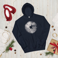Spore Print Aesthetic Goblincore Hoodie - Cottagecore, Forestcore, Fungiphile Pullover for Forager, Mushroom Hunter & Nature Lover - Navy