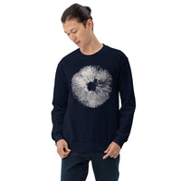 Spore Print Aesthetic Goblincore Sweatshirt - Cottagecore, Forestcore, Fungiphile Pullover for Forager, Mushroom Hunter & Nature Lover - Navy