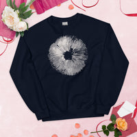 Spore Print Aesthetic Goblincore Sweatshirt - Cottagecore, Forestcore, Fungiphile Pullover for Forager, Mushroom Hunter & Nature Lover - Navy
