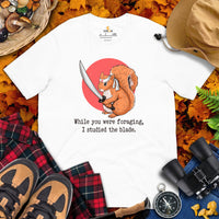 Squirrel T-Shirt - Chipmunk, Nutcracker, Woodland Animal Tee - I Studied The Blade Shirt - Gift for Squirrel Dad/Mom, Lovers & Feeders - Black