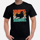 Squirrel 80s Retro Aesthetic T-Shirt - Chipmunk, Gerbil, Nutcracker, Woodland Animal Tee - Gift for Squirrel Dad/Mom, Lover & Feeder - Black, Men