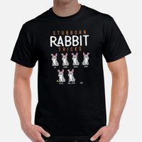 Bunny Shirt - Rabbit Tee Shirts - Presents, Gift Ideas for Outdoorsmen, Hunters, Nature & Animal Lovers - Funny Stubborn Rabbit Tricks Tee - Black, Men