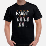 Bunny Shirt - Rabbit Tee Shirts - Presents, Gift Ideas for Outdoorsmen, Hunters, Nature & Animal Lovers - Funny Stubborn Rabbit Tricks Tee - Black, Men