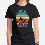 Surfing T-Shirt & Gear - Seaside & Beach Vacation Outfit, Attire - Gift for Surfer, Outdoorsman, Nature Lovers - Retro Born To Kite Tee - Black, Men
