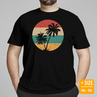 Surfing T-Shirt - Seaside & Beach Vacation Outfit, Attire - Gift Ideas for Surfer, Outdoorsman, Nature Lovers - 80s Retro Surfing Tee - Black, Plus Size
