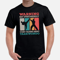 Taekwondo T-Shirt - TKD, Mixed Martial Arts Attire, Wear, Clothes, Outfit - Gifts for Fighters - May Start Talking About Taekwondo Tee - Black, Men