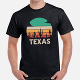Texas Retro Sunset Desert Themed Shirt - Patriotic Hiking Shirt - Ideal Gift for Outdoorsy Camper & Hiker, Nature Lover, Wanderlust - Black, Men