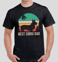 The Purr-fect Gift for Dog Lover Vintage Best Corgi Dad Ever Short Sleeve Shirt | The Ideal Father's Day, Birthday Gift for Dog Dad