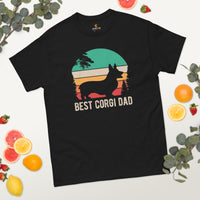 The Purr-fect Gift for Dog Lover Vintage Best Corgi Dad Ever Short Sleeve Shirt | The Ideal Father's Day, Birthday Gift for Dog Dad