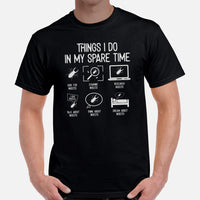 Things I Do In My Spare Time T-Shirt - Insect, Pollinator Shirt - Gift for Gardener & Nature Lover - Biology & Entomology Shirt - Black, Men