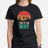 This Is The Way T-Shirt - Geocaching, Hiking Retro Sunset Themed Shirt - Gift for Outdoorsy Camper & Hiker, Nature Lover, Geocacher - Black, Women