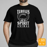 Tortoise T-Shirt - Loggerhead, Sea & Nautical Turtle Tee - Turtles Are My Spirit Animal Shirt - Gift for Animal Lovers - Safari Shirt - Black, Plus Size