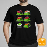 Turtle Nigiri Sushi T-Shirt - Tortoise Shirt - Loggerhead, Land, Sea & Nautical Turtle Shirt - Ideal Gift for Turtle Dad/Mom & Lovers - Black, Plus Size