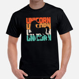 Unicorn 80s Retro Aesthetic T-Shirt - Fantasy Horse Shirt - Ideal Gift for Unicorn & Mythical Legendary Creatures Lovers - Black, Men