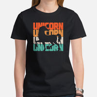 Unicorn 80s Retro Aesthetic T-Shirt - Fantasy Horse Shirt - Ideal Gift for Unicorn & Mythical Legendary Creatures Lovers - Women