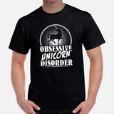 Unicorn Tee Shirt - Gifts for Outdoorsmen, Campers, Nature Lovers - Unicorn Hunter Squad Shirt - Funny Obsessive Unicorn Disorder T-Shirt - Black, Men