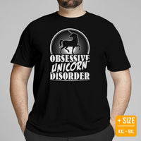 Unicorn Tee Shirt - Gifts for Outdoorsmen, Campers, Nature Lovers - Unicorn Hunter Squad Shirt - Funny Obsessive Unicorn Disorder T-Shirt - Black, Plus Size