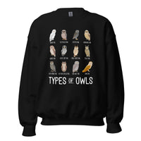 Camping Sweatshirt - Presents, Gift Ideas for Bird & Nature Lovers, Birdwatchers, Birders, Happy Campers - Types of Woodsy Owl Sweatshirt - Black