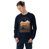 Adventure Awaits with Campfire & Nature Vibes - Life Is Better In The Mountains Sweatshirt - Campsite Vibes Pullover for Glamping Lover - Navy