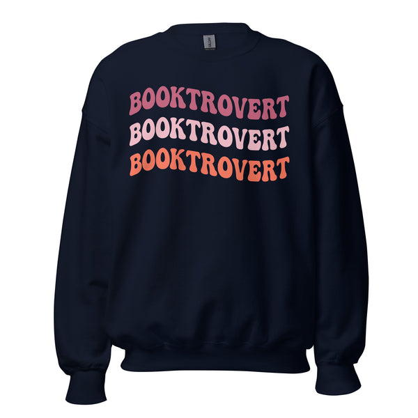 Book Lovers Gift Embrace Inner Bookworm: Groovy Booktrovert Bookish Groove Shirt for Booktoks, Librarians, Avid Readers, Gift for Her - Navy