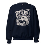 Sporelust Dark Academia Aesthetic Goblincore Sweatshirt - Cottagecore, Forestcore Pullover for Forager, Mushroom Hunter & Nature Lover - Navy