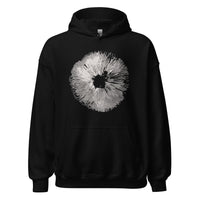 Spore Print Aesthetic Goblincore Hoodie - Cottagecore, Forestcore, Fungiphile Pullover for Forager, Mushroom Hunter & Nature Lover - Black