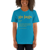 Jacksonville Football Fanatic Vintage Graphic T-Shirt: Ideal Gifts for Football Fans - Game Day Tee - Funny Go Jags Definition Shirt - Aqua, Women