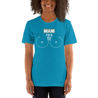 Miami TD's T-Shirt - Funny Football Fanatic Shirt: Ideal Gifts for Football Moms, Fans & Supporters - Sarcastic Game Day Shirt - Aqua