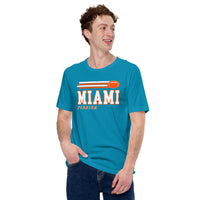 Miami, Florida Football Fanatic Vintage Graphic Shirt: Ideal Gifts for Him & Her, Football Fans - Retro Game Day Tee - Aqua