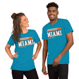 Miami, Florida Football Fanatic Vintage Graphic Shirt: Ideal Gifts for Him & Her, Football Fans - Retro Game Day Tee - Aqua, Unisex