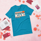 Miami, Florida Football Fanatic Vintage Graphic Shirt: Ideal Gifts for Him & Her, Football Fans - Retro Game Day Tee - Aqua