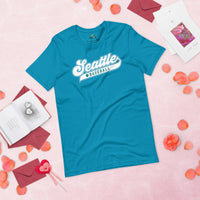 Vintage Seattle Baseball Fanatic Shirt: Gift Ideas for Him & Her, Baseball Lovers & Enthusiasts - Retro Style Game Day Shirt - Aqua