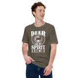 Buck & Deer Hunting T-Shirt - Gift for Hunter, Bow Hunter, Archer - Elk Hunting Season Shirt - Deer Are My Spirit Animal Shirt - Army