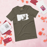 Deer T-Shirt - Buck Shirt - Gifts for Hunters, Outdoorsmen, Nature Lovers - Pennsylvania T-Shirt - Deer Hunting Shirts - Antler T-Shirt - Army