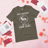 Bow Hunting T-Shirt - Ideal Gifts for Hunters, Archers - Deer & Buck Antlers Hunting Season Merch - Best Grandpa By A Long Shot Shirt - Army