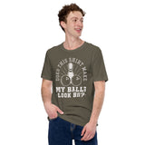 Men's Bowler Shirt, Outfit - Bowling Alley Themed Party Favors - Gifts for Bowlers - Funny Does This Shirt Make My Balls Look Big Tee - Army