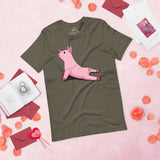 Gift Ideas, Presents for Farmers, Animal Lovers - Farmer Outfit, Clothes - Animal Farm Themed Tee Shirts - Yoga Pose Pig T-Shirt - Army