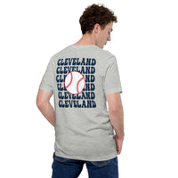 Retro Cleveland Baseball Emblem Fanatic T-Shirt: Gift Ideas for Him & Her, Baseball Enthusiasts & Lovers - Game Day Tee - Athletic Heather, Back