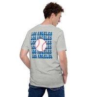 Retro Los Angeles Baseball Emblem Fanatic T-Shirt: Gift Ideas for Him & Her, Baseball Enthusiasts & Lovers - Game Day Tee - Athletic Heather, Back