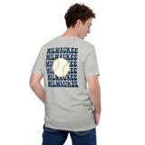 Retro Milwaukee Baseball Emblem Fanatic T-Shirt: Gift Ideas for Him & Her, Baseball Enthusiasts & Lovers - Game Day Tee - Athletic Heather, Back