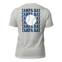 Retro Tampa Bay Baseball Emblem Fanatic T-Shirt: Gift Ideas for Him & Her, Baseball Enthusiasts & Lovers - Game Day Tee - Athletic Heather, Back