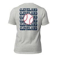 Retro Cleveland Baseball Emblem Fanatic T-Shirt: Gift Ideas for Him & Her, Baseball Enthusiasts & Lovers - Game Day Tee - Athletic Heather, Back