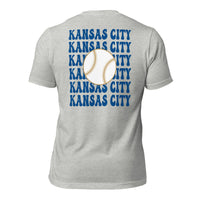 Retro Kansas City Baseball Emblem Fanatic T-Shirt: Gift Ideas for Him & Her, Baseball Enthusiasts & Lovers - Game Day Tee - Athletic Heather, Back