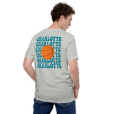 Bday & Christmas Gift Ideas for Basketball Lover, Coach & Player - Senior Night, Game Outfit & Attire - Charlotte B-ball Fanatic Shirt - Athletic Heather, Back